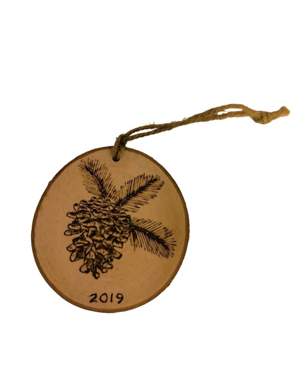 DC Birchwood Pine Cone Ornament Christmas 2019 Handcraft Woodburn Lodge Cottage